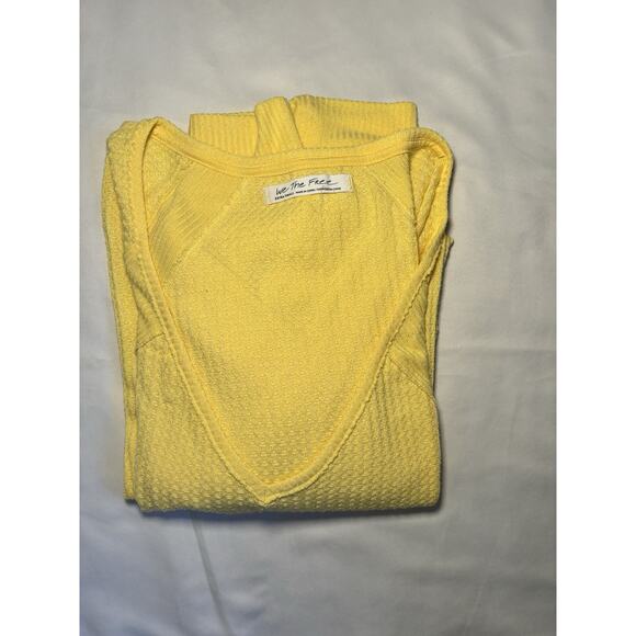 Free People We the Free Yellow Henley Thermal XS Streetwear Fairycore Indie - Picture 9 of 10
